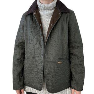 Barbour Womens Heritage Liddesdale Olive Green Quilted Chore Jacket Sz Sz 16
